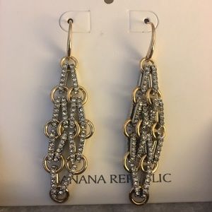 Banana Republic gold and silver deco drop earrings